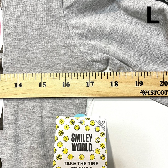 NEW Smiley World Grey Long Sleeve Shirt (size XS, S & L) - Picture 8 of 10
